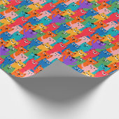 Kleurig kattenpatroon cadeaupapier (Hoek)