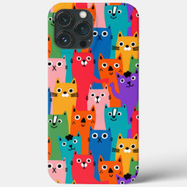 Kleurig kattenpatroon Case-Mate iPhone case