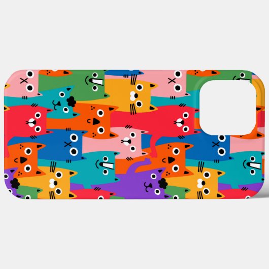 Kleurig kattenpatroon Case-Mate iPhone case (Achterkant (horizontaal))