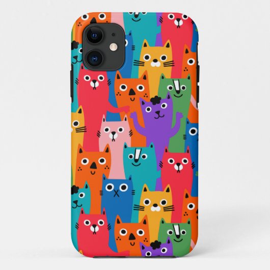 Kleurig kattenpatroon Case-Mate iPhone case (Achterkant)
