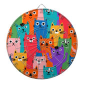 Kleurig kattenpatroon dartbord (Voorkant)