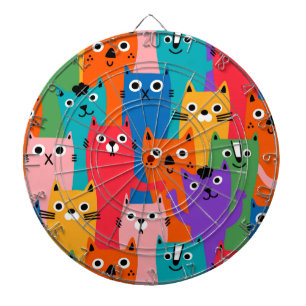 Kleurig kattenpatroon dartbord