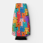 Kleurig kattenpatroon flesjeskoeler (Voorkant)