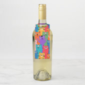 Kleurig kattenpatroon flessenhanger (Op fles)