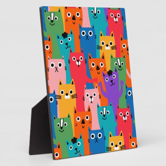 Kleurig kattenpatroon fotoplaat (Zijkant)