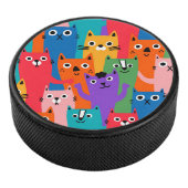 Kleurig kattenpatroon hockey puck (3/4)