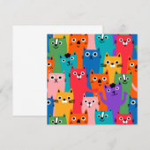 Kleurig kattenpatroon kaart (Voorkant / Achterkant)