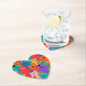 Kleurig kattenpatroon kartonnen onderzetters (Insitu)