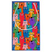 Kleurig kattenpatroon klein cadeauzakje (Achterkant)