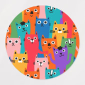 Kleurig kattenpatroon labels (Design 1)