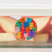 Kleurig kattenpatroon labels (Aangebracht)