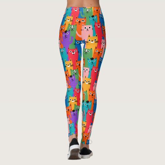 Kleurig kattenpatroon leggings (Achterkant)