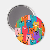 Kleurig kattenpatroon magneet (Voorkant / Achterkant)