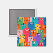 Kleurig kattenpatroon magneet (Voorkant / Achterkant)
