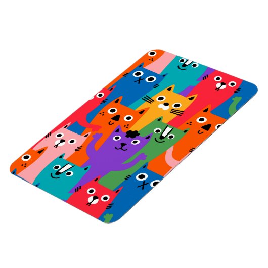 Kleurig kattenpatroon magneet (Linkerzijde)
