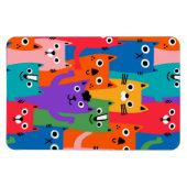Kleurig kattenpatroon magneet (Horizontaal)