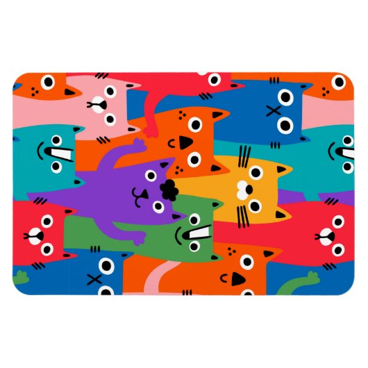 Kleurig kattenpatroon magneet (Horizontaal)