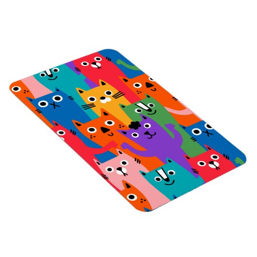 Kleurig kattenpatroon magneet (Rechterzijde)