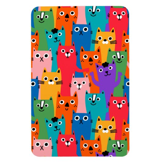 Kleurig kattenpatroon magneet (Verticaal)