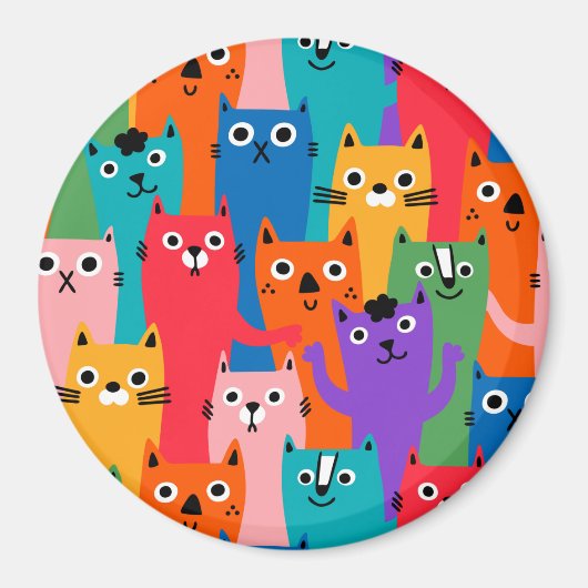 Kleurig kattenpatroon magneet (Voorkant)