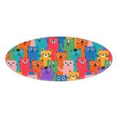 Kleurig kattenpatroon naambadge (Voorkant)