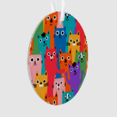 Kleurig kattenpatroon ornament (voorkant)