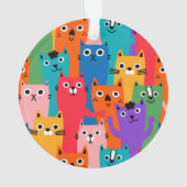 Kleurig kattenpatroon ornament (achterkant)