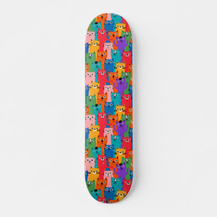 Kleurig kattenpatroon persoonlijk skateboard