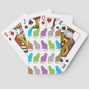 Kleurig kattenpatroon pokerkaarten