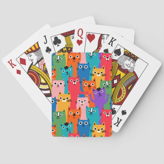 Kleurig kattenpatroon pokerkaarten (Achterkant)
