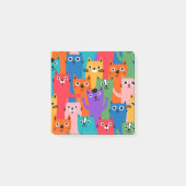 Kleurig kattenpatroon post-it® notes (Voorkant)
