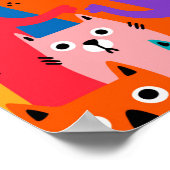 Kleurig kattenpatroon poster (Hoek)