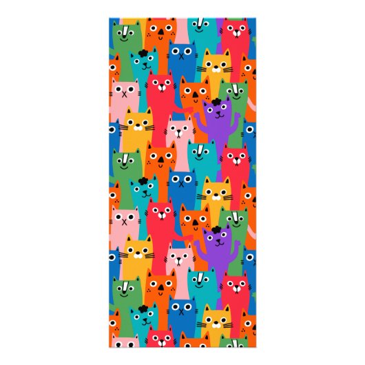 Kleurig kattenpatroon reclamekaart (Voorkant)