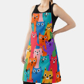 Kleurig kattenpatroon schort (Insitu)