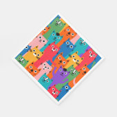 Kleurig kattenpatroon servet (Hoek)