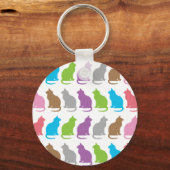 Kleurig kattenpatroon sleutelhanger (Voorkant)