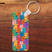 Kleurig kattenpatroon sleutelhanger (Achterkant)