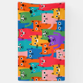 Kleurig kattenpatroon spandoek (Verticaal)