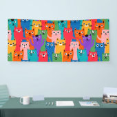 Kleurig kattenpatroon spandoek (Beurs)