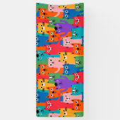 Kleurig kattenpatroon spandoek (Verticaal)