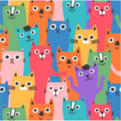 Kleurig kattenpatroon sticker (Voorkant)