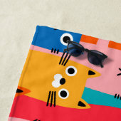 Kleurig kattenpatroon strandlaken (In situ)