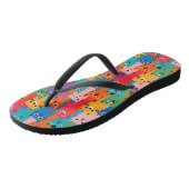 Kleurig kattenpatroon teenslippers (Schuin)