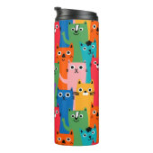 Kleurig kattenpatroon thermosbeker (Geroteerd rechts)