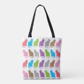Kleurig kattenpatroon tote bag (Achterkant)