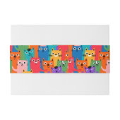 Kleurig kattenpatroon uitnodigingen wikkel (Achterkant Voorbeeld)