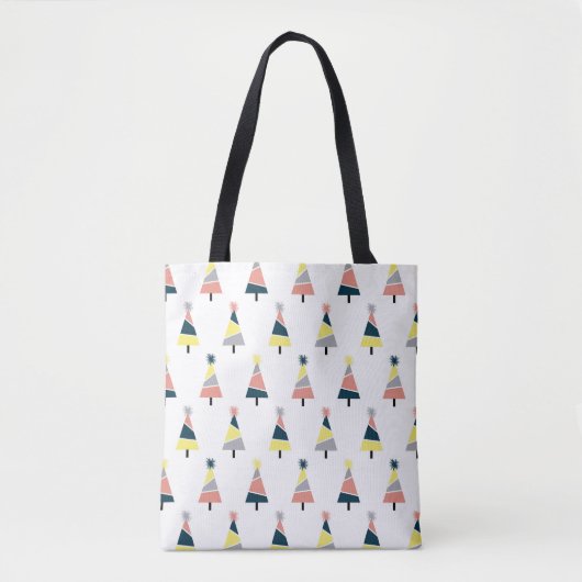 Kleurig kerstboompatroon tote bag (Voorkant)