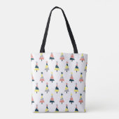 Kleurig kerstboompatroon tote bag (Achterkant)
