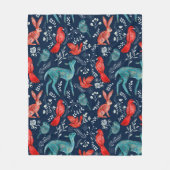 Kleurig kerstdierenpatroon fleece deken (Voorkant)