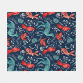 Kleurig kerstdierenpatroon fleece deken (Voorkant (Horizontaal))